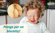 Bambino piange per un biscotto rotto